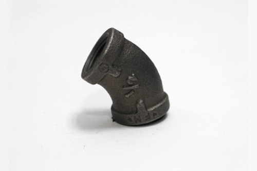 Codo 45 roscado hierro negro